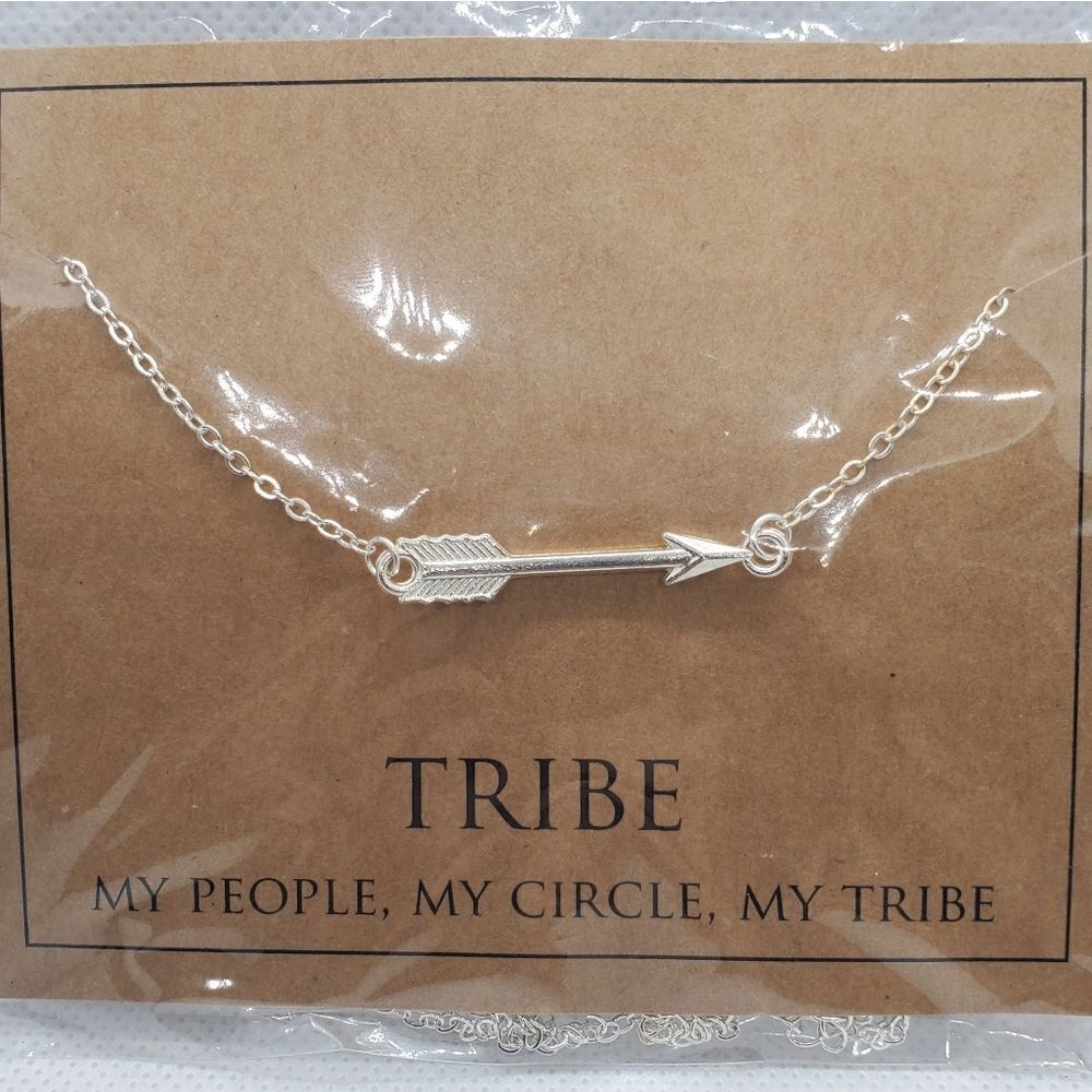 NWT Tribe Silver Tone Arrow Necklace